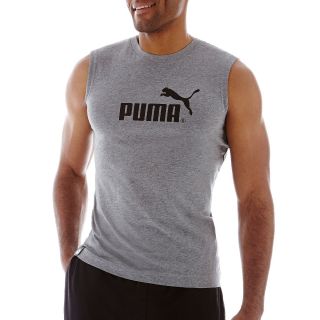 Puma Logo Muscle Tank, Grey, Mens