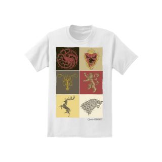 Game of Thrones Tee, Whte Square Houses, Mens