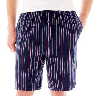 Stafford Knit Pajama Shorts, Navy Stripe, Mens