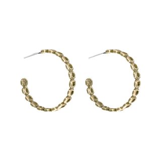 dom by dominique cohen 2 Gold Tone Honeycomb Hoop Earrings, Womens