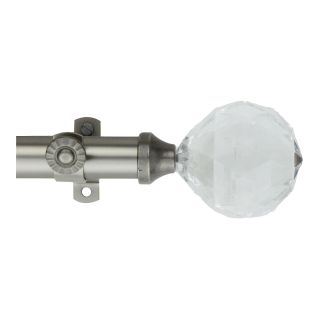 ROD DESYNE Curtain Rod with Faceted Finials, Satin Nickel
