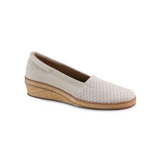 Grasshoppers Junie Wedge Slip On Shoes, Stone, Womens
