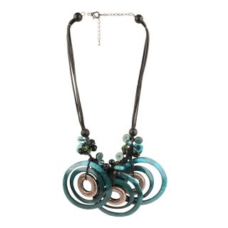 Designs by Adina Gold Tone & Teal Mixed Media Necklace, Womens