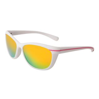 Polarized Cat Eye Sport Sunglasses, White, Womens