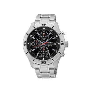 Seiko Mens Silver Tone Stainless Steel Chronograph Watch