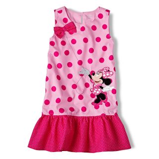 Disney Pink Minnie Mouse Woven Dress   Girls 2 10, Girls