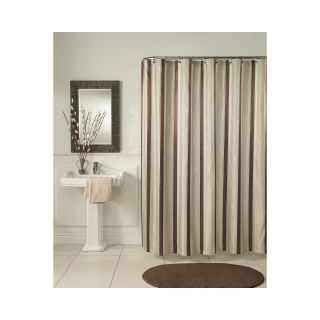 Hudson Stripe Shower Curtain, Brown
