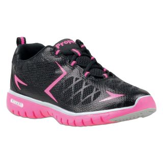 Propet Womens Travel Sport Comfort Sneakers, Black/Pink