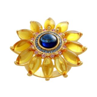 Alexandra Gem Cubic Zirconia & Crystal Floral Ring, Womens
