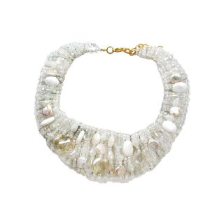 Freshwater Pearl & Crystal Necklace, White