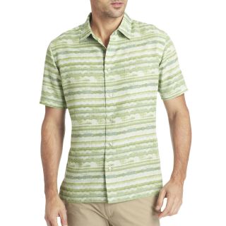Van Heusen Short Sleeve Tropical Shirt, Green, Mens