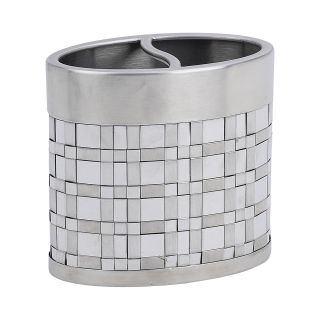 Avanti Basketweave Toothbrush Holder, Silver