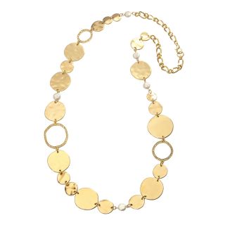 PALOMA & ELLIE Disc & Simulated Pearl Necklace, Womens