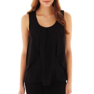 By & By Sleeveless Ruffled Top, Black, Womens