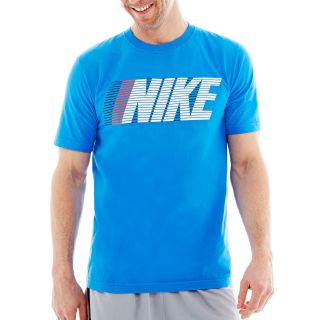 Nike Striped Graphic Tee, Blue/White, Mens