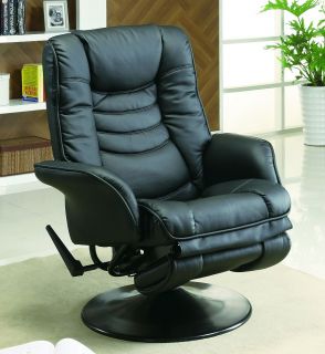 Coaster Euro Style Swivel Chair with Recline in Black Model 600229
