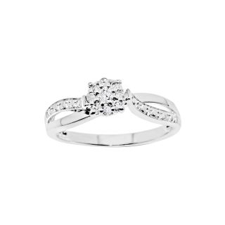 1/6 CT. T.W. Diamond Sterling Silver Promise Ring, White, Womens