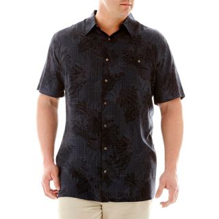 THE FOUNDRY SUPPLY CO. Short Sleeve Rayon Shirt Big and Tall, Black, Mens