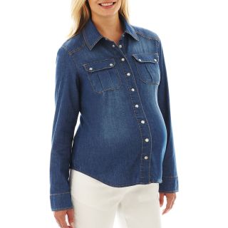 Maternity Chambray Shirt, Blue