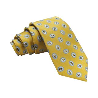 Stafford Silk Satin Tie, Yellow, Mens