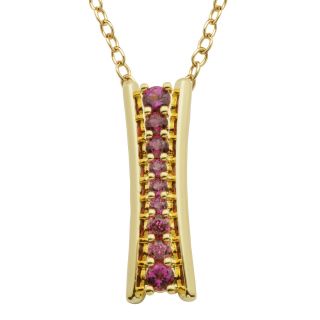 Bridge Jewelry 18K Gold Over Brass Rhodolite Ladder Pendant