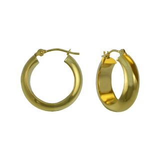 14K Gold Thick Hoop Earrings, Womens