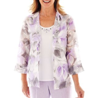 Alfred Dunner Provence Abstract Burnout Layered Shirt