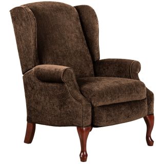 Virginia III High Leg Reclining Wing Chair, Espresso (Dark Brown)