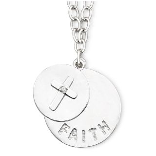 Precious Moments Sterling Silver Faith Cross Necklace, Womens