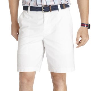 Izod Flat Front Shorts, White, Mens
