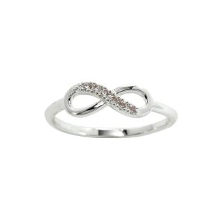 Bridge Jewelry Pure Silver Plated Crystal Infinity Ring