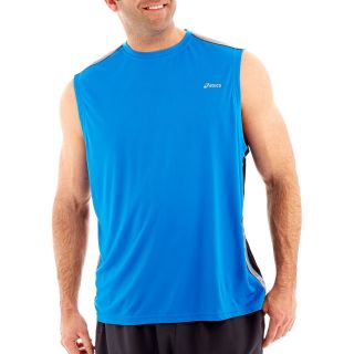 Asics Pieced Muscle Shirt Big and Tall, Blue, Mens