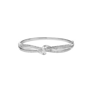 1/10 CT. T.W. Diamond Crossover Bangle Bracelet, Womens