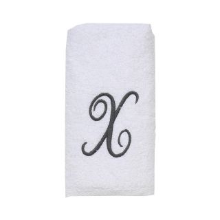 Avanti Monogram Script Bath Towels, Silver