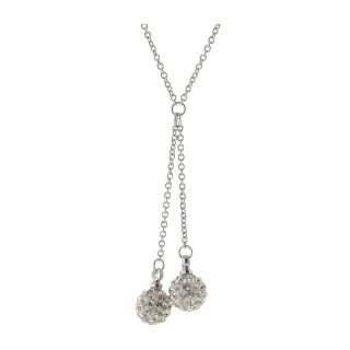 Bridge Jewelry Double Crystal Ball Y Necklace