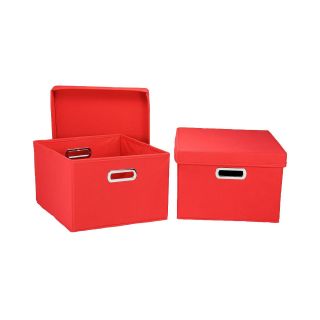 HOUSEHOLD ESSENTIALS 2 Piece Side Storage Bin Set, Red