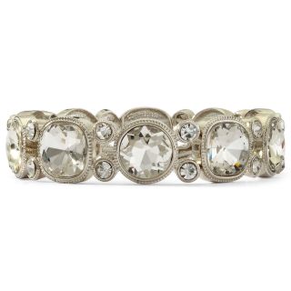 MONET JEWELRY Monet Silver Tone Crystal Stretch Bracelet