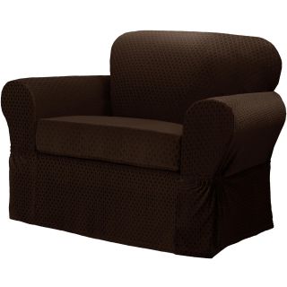 Mitchell 2 pc. Stretch Chair Slipcover Set, Chocolate (Brown)
