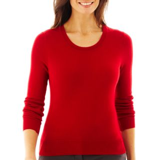 Worthington Essential Crewneck Sweater, Red, Womens