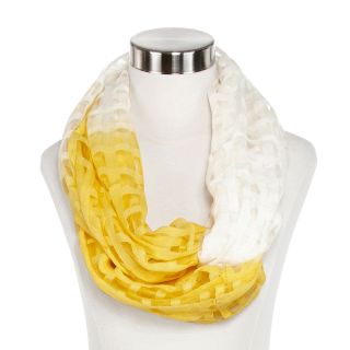 Textured Ombre Print Infinity Scarf, Lemon, Womens