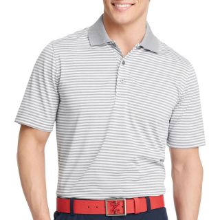 Izod Striped Polo Shirt, Grey, Mens