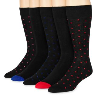 Stafford 5 pk. Dot Socks, Black, Mens