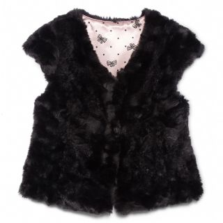 SALLY M Sally M Sally Miller Faux Fur Vest   Girls 6 16, Black, Girls