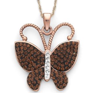 Rose N Chocolate Crystal Butterfly Pendant, Womens