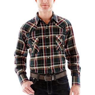Ely Cattleman Yarn Dyed Flannel Shirt Big and Tall, Green, Mens