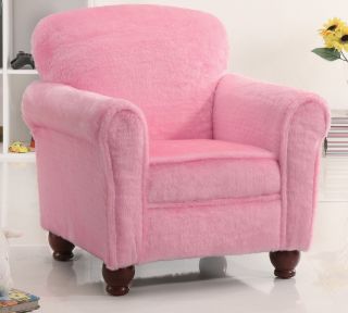 Kids Plush Youth Chair in Fuzzy Pink