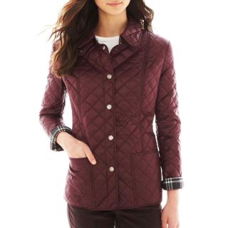St. Johns Bay St. John s Bay Quilted Puffer Jacket   Talls, Bordeaux, Womens