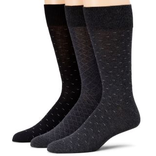 Stafford 3 Pk. Cotton Fancy Sock, Black, Mens