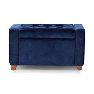 HAPPY CHIC BY JONATHAN ADLER Crescent Heights Tufted Storage Ottoman, Navy