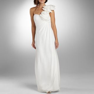 LILIANA Ruffle One Shoulder Ruched Wedding Dress, Ivory